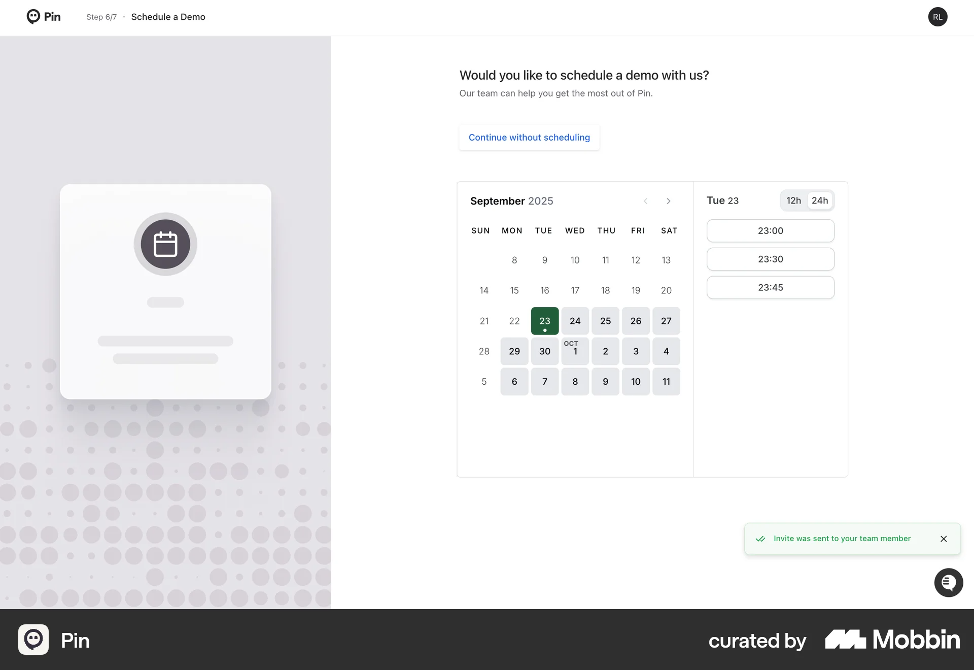 Calendar Booking Interface Preview